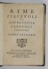 Rime Piacevoli di Gio: Battista Fagiuoli Fiorentino. Parte 1-6. 1734 [W t. 6 Sonet XV poświęcony Odsieczy Wiedeńskiej; Sonet XX poświęcony Janowi III Sobieskiemu]